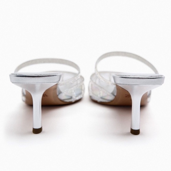 ZARA RHINESTONE VINYL MULES Size 38 - Picture 5 of 11